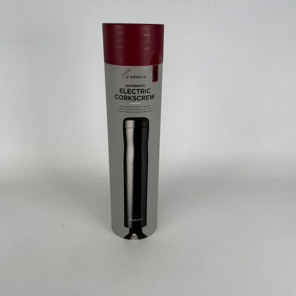 Rabbit Automatic Electric Corkscrew Black Rechargeable Wine Opener W6315N